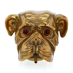 Vintage 1800s Brass Tobacconist Cigar Ligher Bulldog Head from England