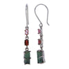 Lyra Raw Green & Pink Tourmaline Earrings in Sterling Silver