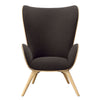 Wing Armchair in Charcoal Poly Blend Upholstery