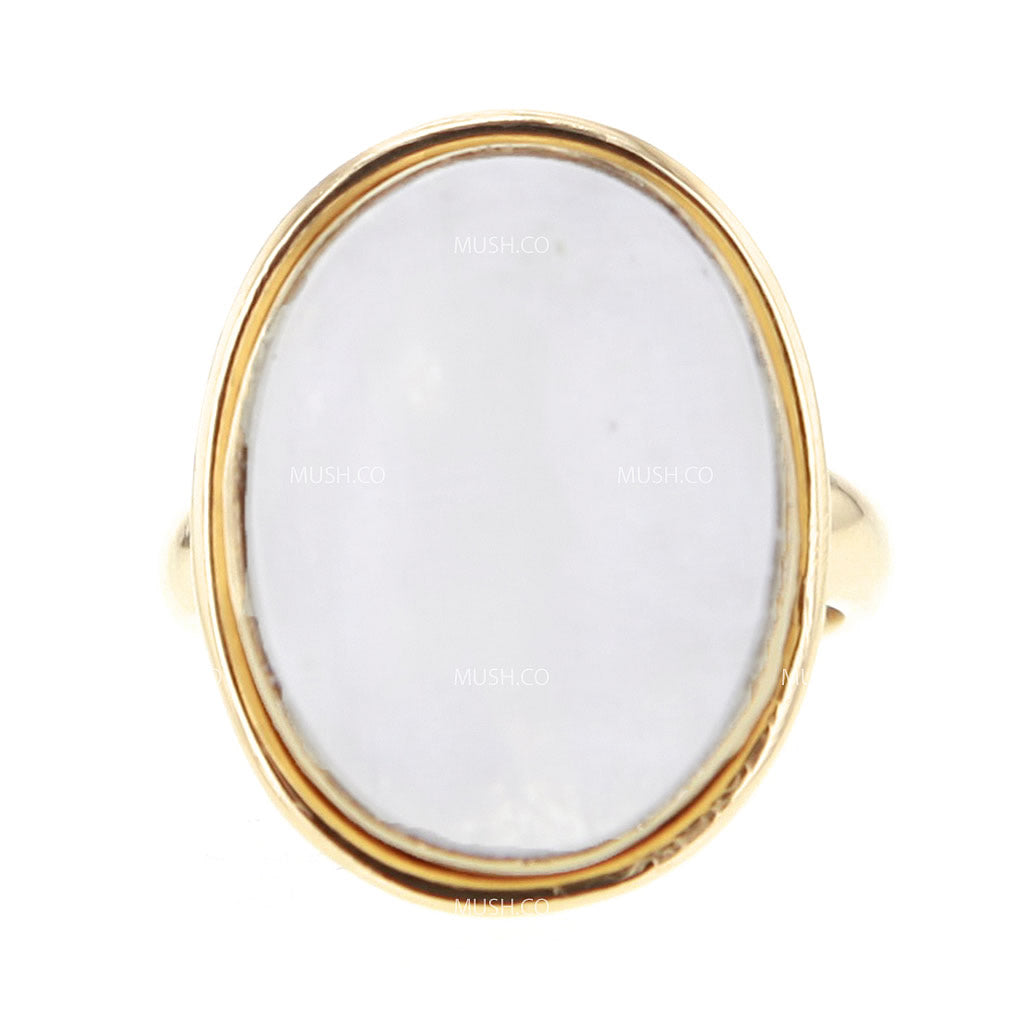 Moonstone Ring in 14K Gold Plated Sterling Silver