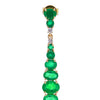 Faceted Emerald & Diamond Stack 14K Solid Gold Dangle Earrings