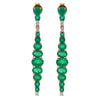 Faceted Emerald & Diamond Stack 14K Solid Gold Dangle Earrings