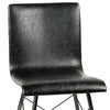 PAIR of Domenica Black Leather Chairs with Black Tube Frame Construction