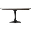 Eero Tulip Oval Dining Table with Inset Blue Stone Top & Black Base