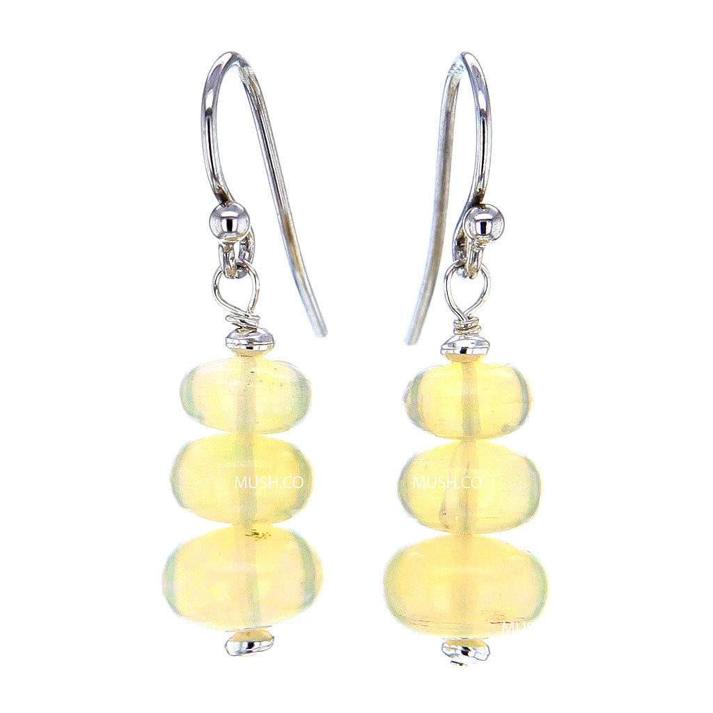 Bead Stack AAA Ethiopian Opal Earrings