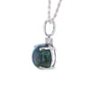 10ct Australian Black Opal Cabochon & Diamond Pendant in 14kt White Gold
