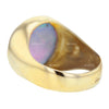 Australian Lightning Ridge Blue Opal Cabochon Ring in 14K Solid Gold Size 8