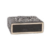 Square Mid Century Modern Black and White Lava Glaze Vase by Jopeko