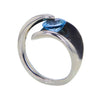 Round Blue Topaz Pressure Set in Sterling Silver Ring by Bora Size 7