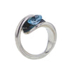 Round Blue Topaz Pressure Set in Sterling Silver Ring by Bora Size 7