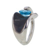 Round Blue Topaz Pressure Set in Sterling Silver Ring by Bora Size 7