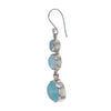 Faceted Blue Topaz Larimar Aqua Marine Stack Earrings