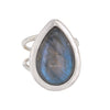 Teardrop Labradorite Sterling Silver Ring Size 8