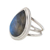 Teardrop Labradorite Sterling Silver Ring Size 8