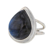 Teardrop Labradorite Sterling Silver Ring Size 6