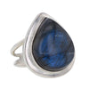 Teardrop Labradorite Sterling Silver Ring Size 6