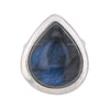 Teardrop Labradorite Sterling Silver Ring Size 6