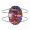 Pink Spiny Oyster Turquoise Cuff Bracelet in Sterling Silver
