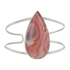 Teardrop Rhodochrosite Sterling Silver Cuff Bracelet