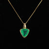 Trilliant Cut Natural Columbian Emerald in 14K Solid Gold Pendant Necklace