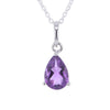 Petite Drop Amethyst Pendant Necklace