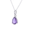 Petite Drop Amethyst Pendant Necklace