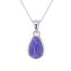 10 Carat Drop Cabochon Tanzanite Pendant Necklace