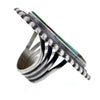 Massive Navajo Sterling Silver Ring with Royston Turquoise by E R B size 9