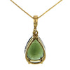 Galactica Moldavite Pendant Necklace in 14K Solid Gold Setting