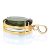 Mother Oval Faceted Moldavite Pendant Necklace in 14K Solid Gold Setting
