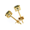 Starlight Moldavite Stud Earrings in Solid 14K Gold