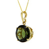 Brightstar Moldavite Pendant Necklace in 14K Solid Gold Setting
