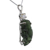Raw Moldavite & Herkimer Diamond Crystal Pendant Necklace v1