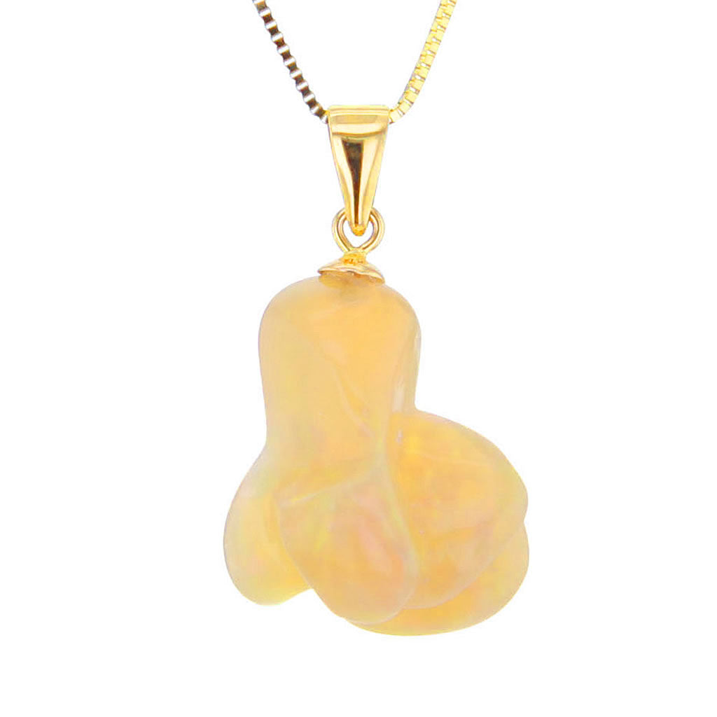 4 ct Australian Organic Opal Pendant on Solid Gold Chain
