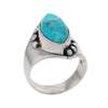 Beautiful Easter Blue Turquoise Sterling Silver Ring in Size 11