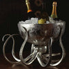 Luxury Octopus Punch Bowl Ice Tub in Sterling Silver Pewter