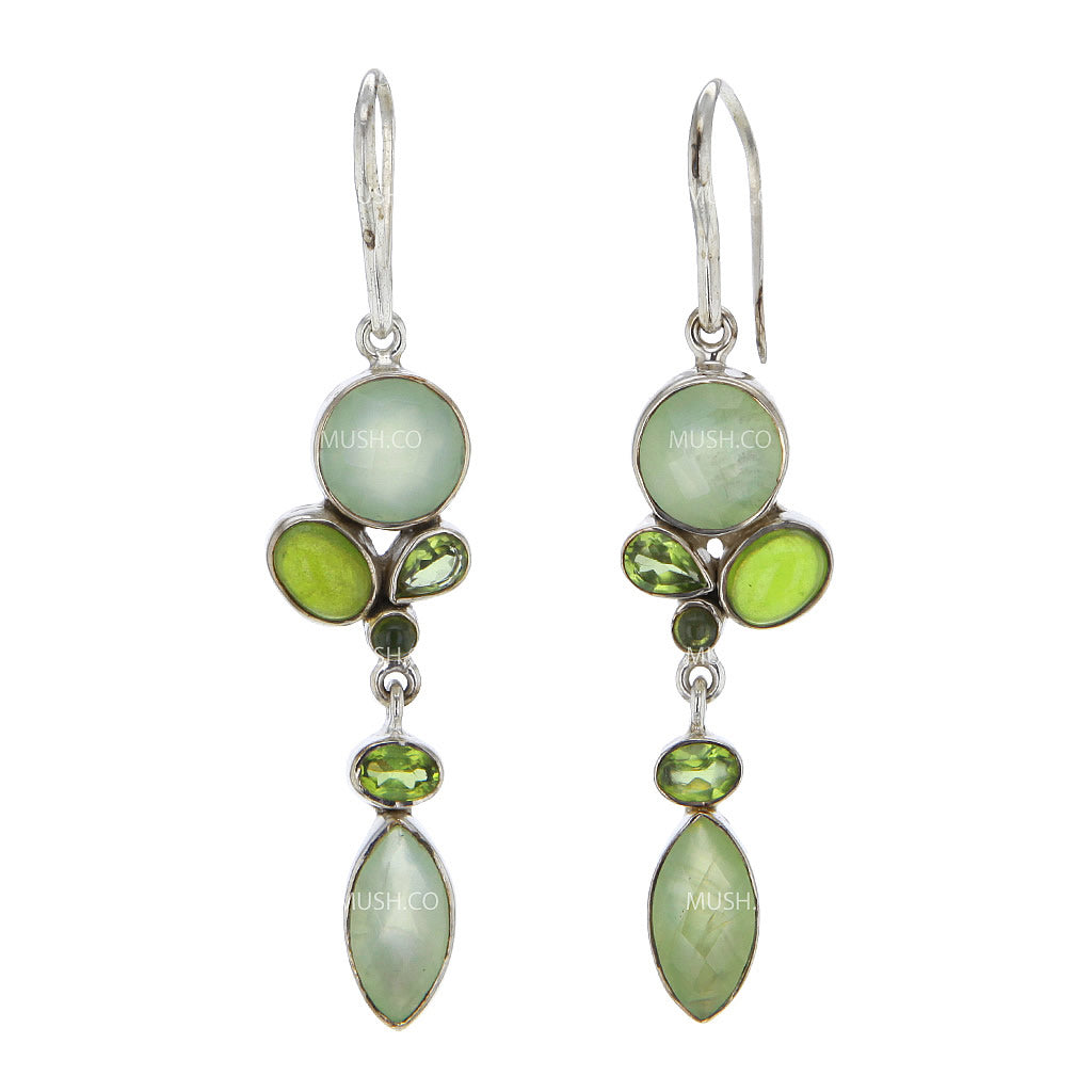 Peridot & Green Chalcedony Earrings in Sterling Silver