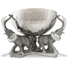 Luxury Bowl Ice Tub with 3 Elephants in Sterling Silver Pewter & Stainless Steel