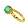 Raw Emerald Ring in Solid 14K Gold Size 6