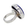 Round Lapis Lazuli Adjustable Sterling Silver Ring