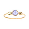 Brilliant Faceted Tanzanite & Diamonds Ring 14K Gold Size 7