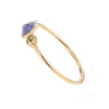 Brilliant Faceted Tanzanite & Diamonds Ring 14K Gold Size 7