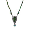 Alaskan Jade & Turquoise Pendant Necklace with Beaded Chain