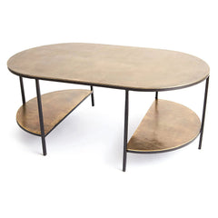 Antiqued Brushed Gold Coffee Table