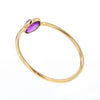 18K Solid Gold Ring with Hemisphere Amethyst Size 7