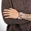 Stalactite & Faceted Amethyst and Quartz Sterling Silver Cuff Link Bracelet