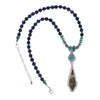 Ancient Fossil Artifact with Turquoise & Lapis Lazuli Beaded Necklace