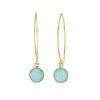 Aqua Chalcedony Dangle Earrings in Gold Filled Sterling Silver