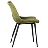 PAIR Christiano Dining Chairs in Avocado Green Poly Blend & Stitch Accent
