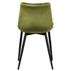 PAIR Christiano Dining Chairs in Avocado Green Poly Blend & Stitch Accent
